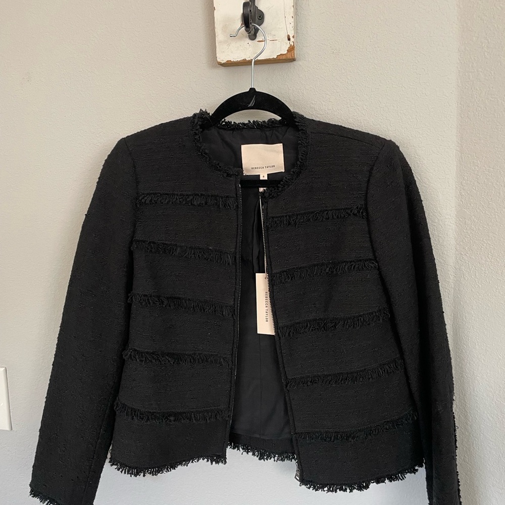 Rebecca Taylor Black Cropped Jacket NWT - Picture 1 of 7
